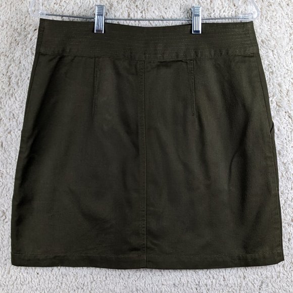 Banana Republic* Women's Full Front Button Down Double Pocket A-Line Skirt~‎ 4 - Picture 2 of 10
